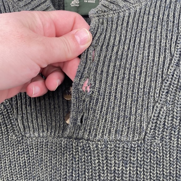 Eddie Bauer Sweater Mens Small Green‎ Knit Henley Outdoor Pullover Vintage - Picture 4 of 8